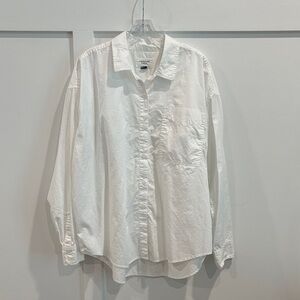 American Eagle Outfitters White Casual Button Down Shirt